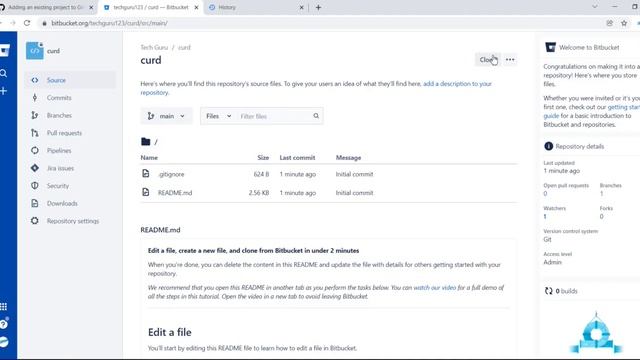 #github How to add Existing project to a BitBucket Repository.. смотреть онлайн