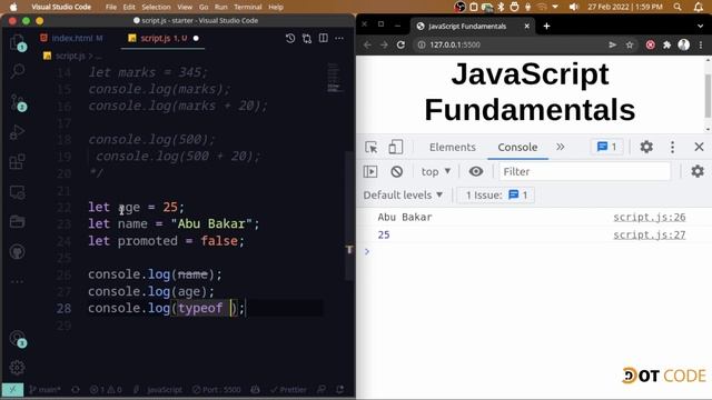 09 Data Types in JavaScript - JavaScript Tutorial in Pashto - Dot Code смотреть онлайн