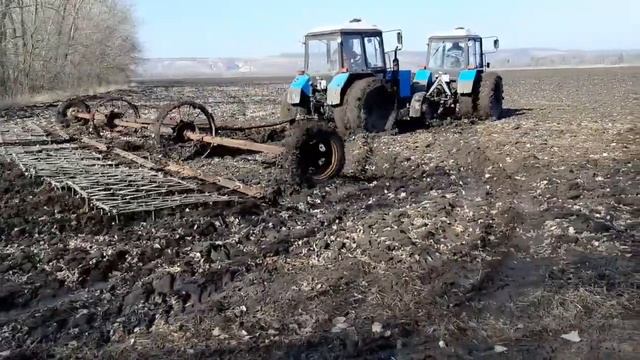 Боронование зяби. смотреть онлайн