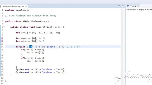 Find Maximum and Minimum from Array using JAVA смотреть онлайн