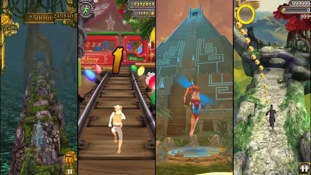 Temple Run Vs Temple Run 2 Winter Toyland Vs Spirit Run Vs Temple Run Oz - Endless Run Game Play смотреть онлайн