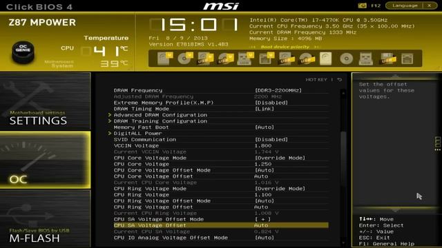 Разгон Intel Core I7-4770K (MSI Z87 MPower)