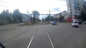 Бийский трамвай. 1 маршрут. Лесозавод - Западное кольцо. Осень 2021г.