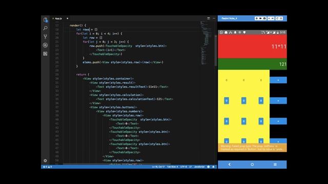 React Native Tutorial 13: Creating a Calculator - Part 3 (TouchableOpacity) смотреть онлайн