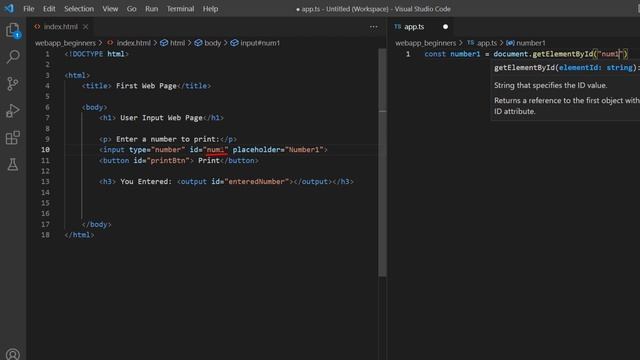 TypeScript & HTML for Beginners: Creating a Simple User Input Display Web Application смотреть онлайн