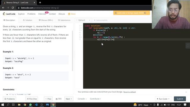 541. Reverse String II | Leetcode | Python смотреть онлайн