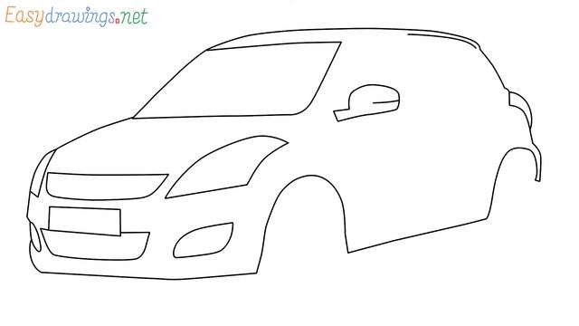 How To Draw Maruti Suzuki Swift Step by Step for Beginners смотреть онлайн