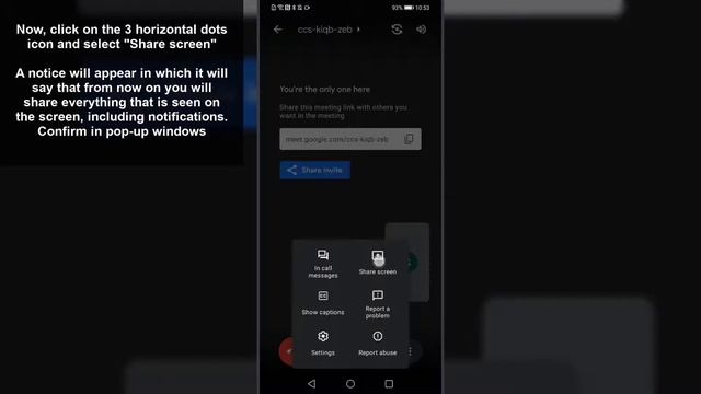 💻💻 How to SHARE THE SCREEN on Google Meet USING CELLPHONE смотреть онлайн