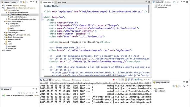 03 Professional Project with Spring 4 - Adding Bootstrap through Webjars смотреть онлайн