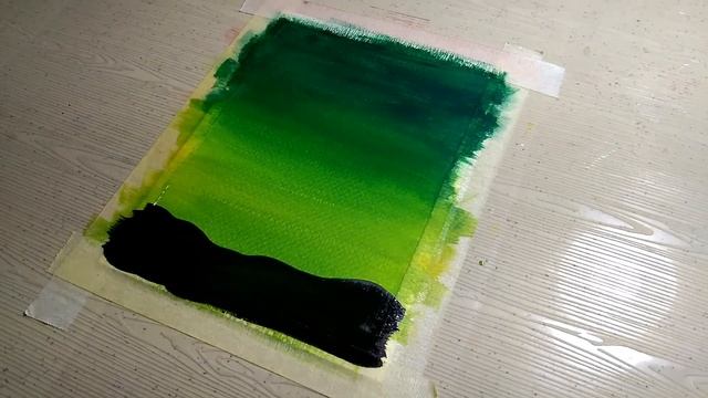 Easy Green Night Sky Poster Color Painting Tutorial for Beginners | Step-by-Step смотреть онлайн