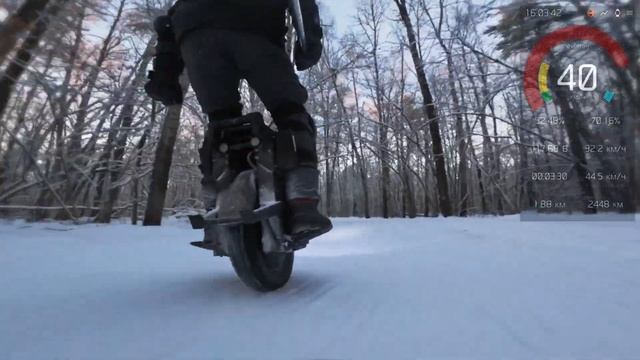 Моноколесо зимой в -17°C. смотреть онлайн