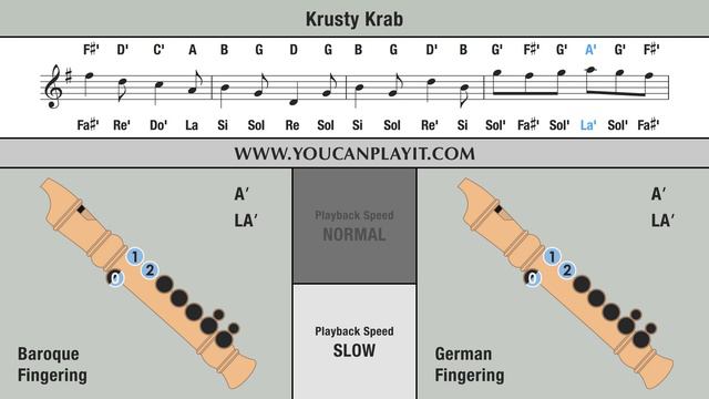 Krusty Krab Theme - Recorder Flute Tutorial - SpongeBob Song смотреть онлайн