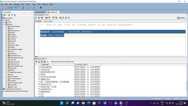 How to get list of locked users in Oracle смотреть онлайн