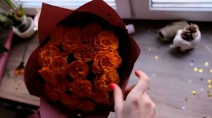 Упаковка букета методом "Уголочки"