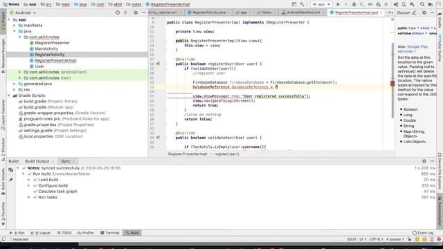 Notes Application: Write Data on Firebase Realtime Databased- Part 4 смотреть онлайн