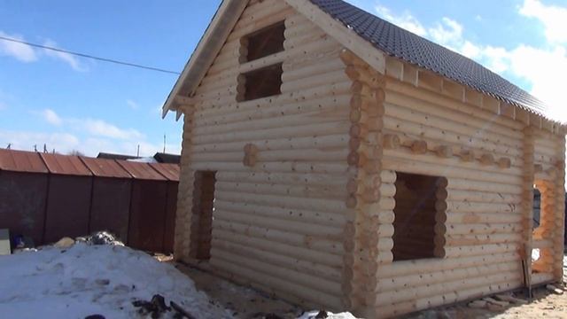 Сруб дома 6.0х8 0м полтора этажа с крышей "Нурма". Цена в СПб 458.159 руб. смотреть онлайн