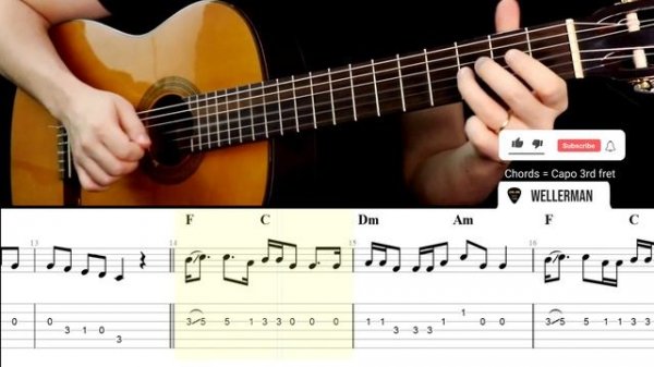 WELLERMAN Guitar Tabs Tutorial | Cover (Sea Shanty / Nathan Evans)