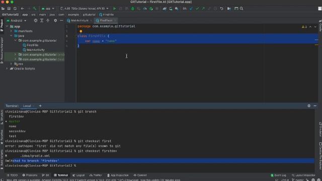 Git: Lesson 6 Resolve merge conflict with Android Studio - First Part смотреть онлайн