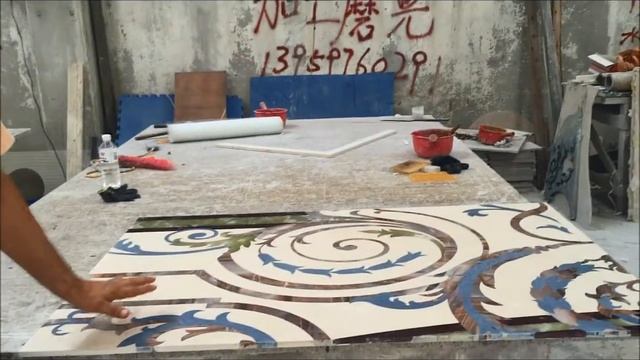Мраморное панно. Изготовление на заводе в Китае смотреть онлайн