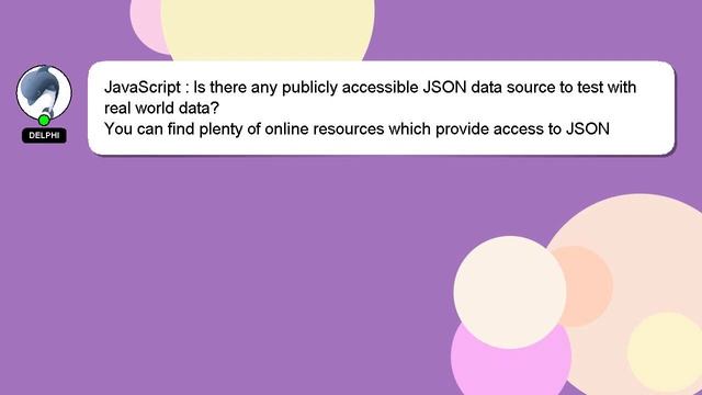 JavaScript : Is there any publicly accessible JSON data source to test with real world data? смотреть онлайн