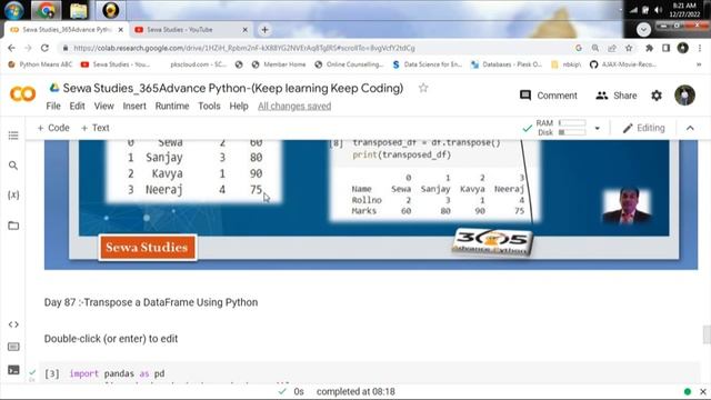 Day 87 Transpose a DataFrame Using Python смотреть онлайн