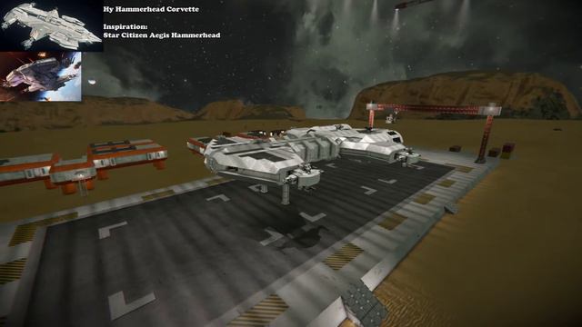 Hy Hammerhead Corvette - Space Engineers Time Lapse Build and Test смотреть онлайн