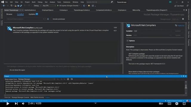 Model class not showing when creating MVC controller using entity framework смотреть онлайн