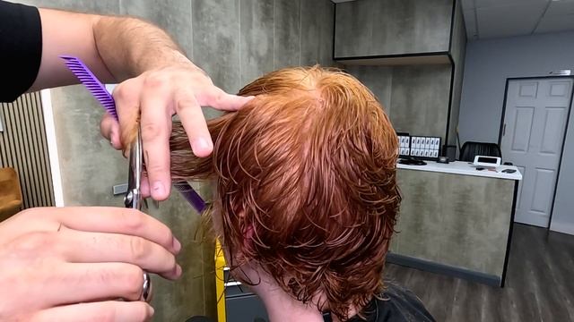 How To Scissor Cut Mens Hair | Medium Length Curly Hair | Step by Step смотреть онлайн