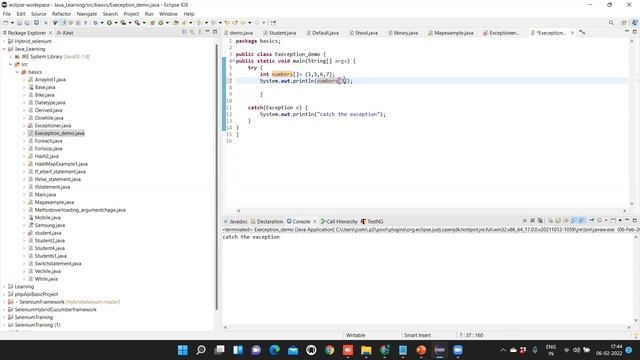 Core Java Basics Exception handling in Java - Tamil 7 | Change2testautomation| C2TA смотреть онлайн