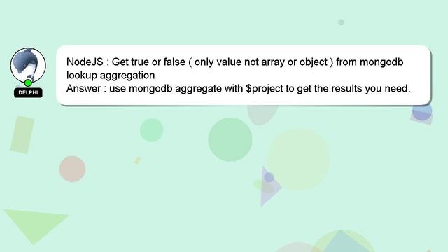 NodeJS : Get true or false ( only value not array or object ) from mongodb lookup aggregation смотреть онлайн