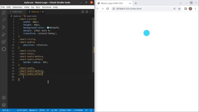 How To Create React Logo With HTML & CSS смотреть онлайн
