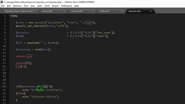 PHP E MYSQL - UPLOAD E LEITURA DE ARQUIVOS CSV смотреть онлайн