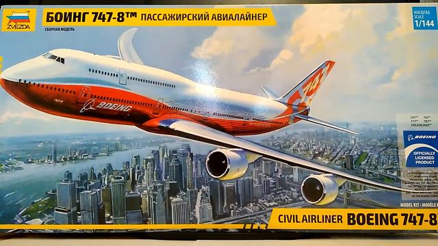 Боинг 747-8 Zvezda 1/144 обзор смотреть онлайн