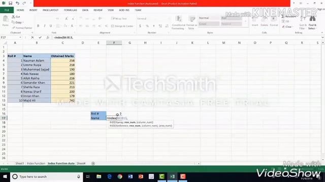 MS Excel Index Function смотреть онлайн