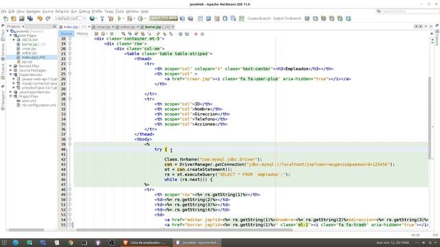 ☕ Java Web desde cero en Netbeans ☁️[12.- JSP y MySQL borrar registros] смотреть онлайн