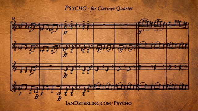 PSYCHO (arr. clarinet quartet) Score Video смотреть онлайн
