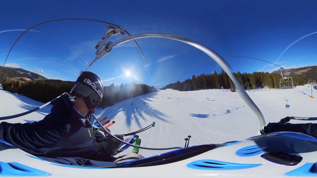 Ski chair lift ride (Gerlitzen - Austria) 360 VR VIDEO смотреть онлайн