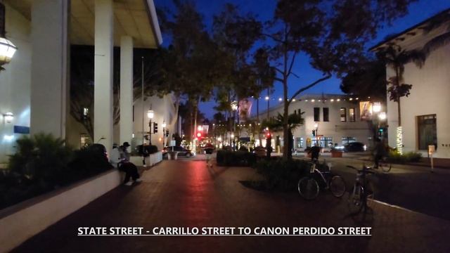 Exploring Downtown Santa Barbara, California USA Evening Walking Tour #santabarbara