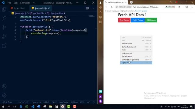 API Dərsləri | Fetch API - Text Datası смотреть онлайн