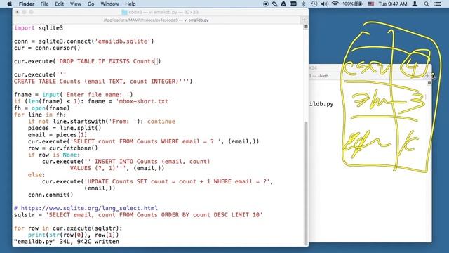 Introduction to PYTHON For Machine Learning - Worked Example Emaildb py Chapter 15 смотреть онлайн
