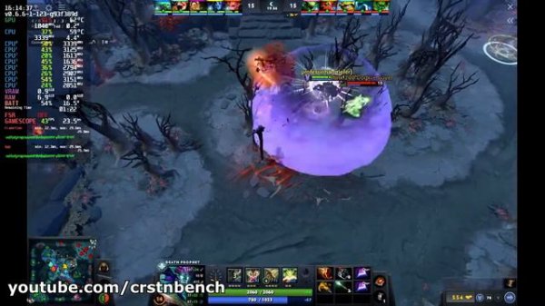 Steam Deck - DotA 2 @800p medium settings