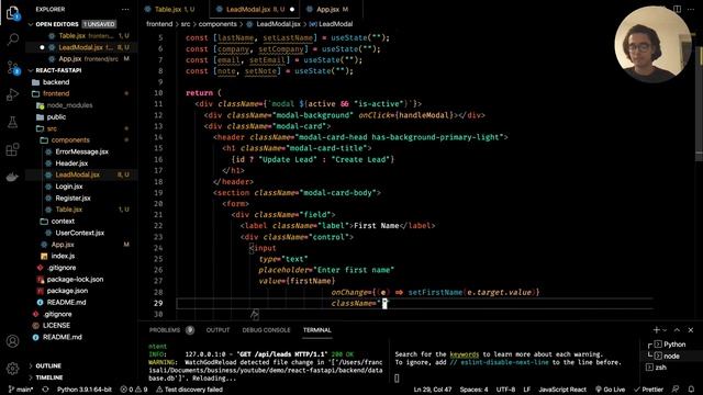 FastAPI & React - 7 - Building the Leads Manager Table смотреть онлайн