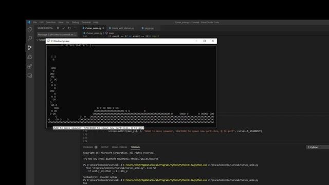 Python Curses particle spawner смотреть онлайн