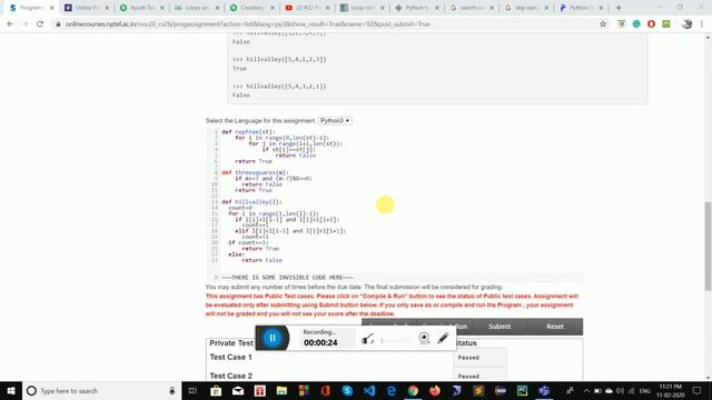 NPTEL Programming, Data Structures And Algorithms Using Python WEEK 2 Programming Assignment смотреть онлайн