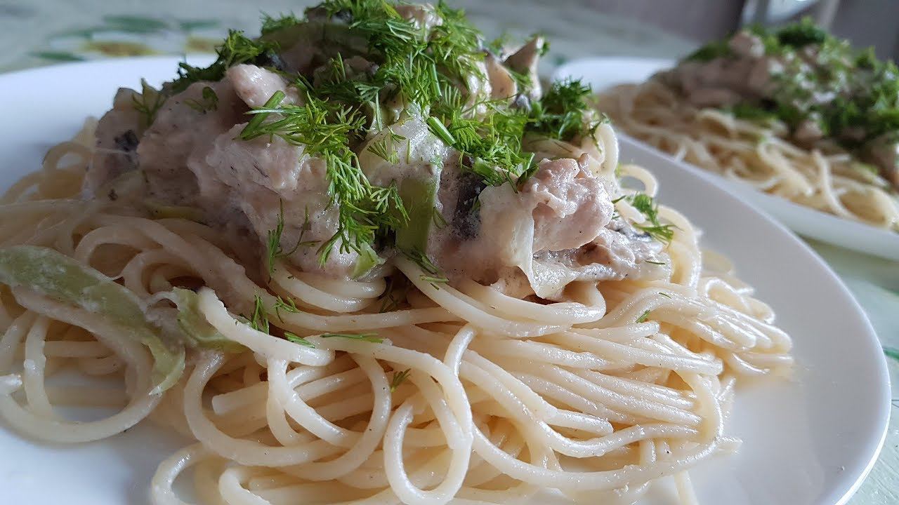 Спагетти с куриной грудкой. Паста с курицей и грибами. Цыганка готовит. Gipsy kitchen смотреть онлайн