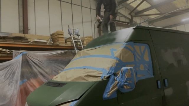 Raptor Painting My Transit Camper Conversion With No Experience Van Life Paint Job Re Spray Stealth