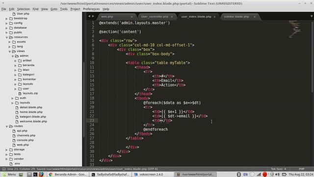 part 16 : membuat portal berita dengan laravel 5.4, tambah user atau penulis смотреть онлайн