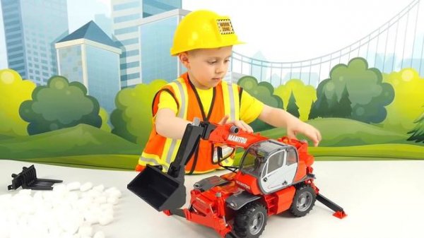 Машинки Брудер (BRUDER) для детей все серии подряд - Сборник видео про машины Bruder