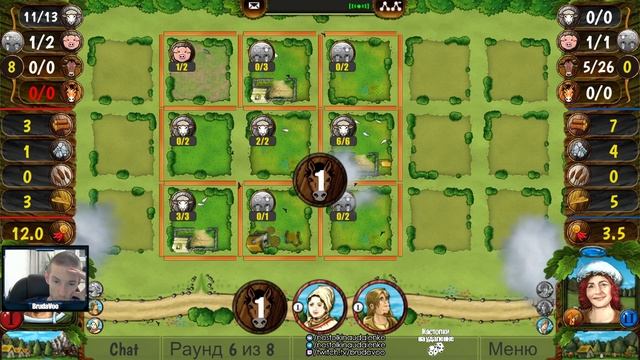 Играем в настольную игру Agricola. Настольные игры для пк. Настолки на удаленке. смотреть онлайн