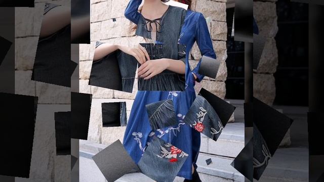 HOW TO STYLE MODERN WORK WEAR SMART CASUAL DENIM EMBROIDERY ? LADIES A-LINE MIDI DRESS DESIGNS 2023 смотреть онлайн